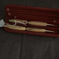 Coffret stylos parure en bois de Hêtre échauffé