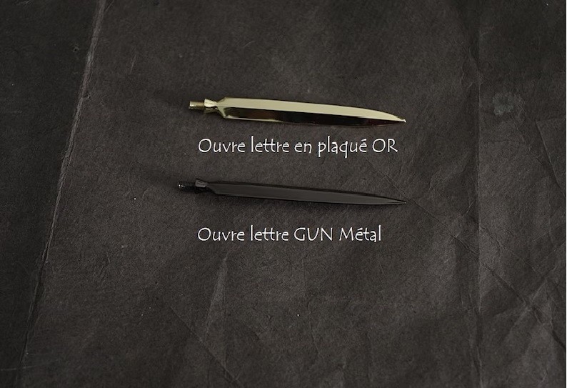 Ouvre lettre soit Gun métal ou plaqué or