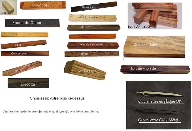 les bois disponibles
